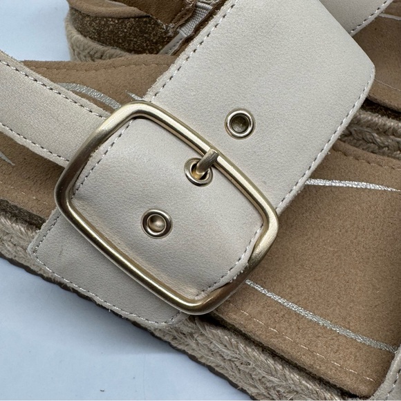 Aetrex Womens Vania Sandal - Leather platform Espadrille Cream Size 7.5-8 US - Picture 9 of 13